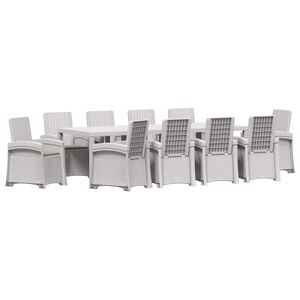 vidaXL Conjunto de Jantar para Jardim 11 unid. Branco e Cinzento-Claro
