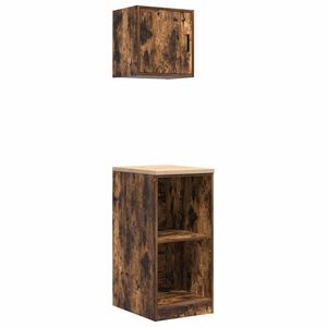 vidaXL Arm&aacute;rios de garagem 2 pcs derivados de madeira carvalho fumado