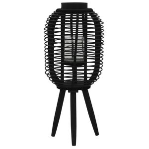 vidaXL Suporte para vela independente em bambu preto
