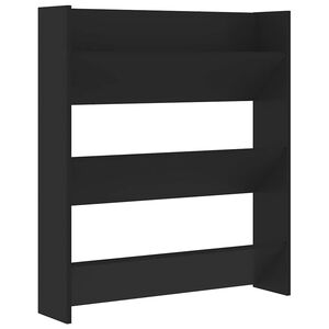 vidaXL Sapateira de parede 80x18x90 cm derivados de madeira preto