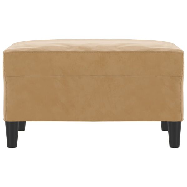 vidaXL Apoio de p&eacute;s 70x55x41 cm veludo castanho