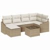vidaXL Conjunto de Sof&aacute;s 7 unid. Bege vime PE