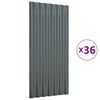 vidaXL Pain&eacute;is de telhado 36 pcs 80x36cm a&ccedil;o galvanizado antracite