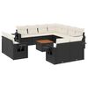 vidaXL 12 pcs conjunto de sof&aacute;s de jardim c/ almofad&otilde;es vime PE preto