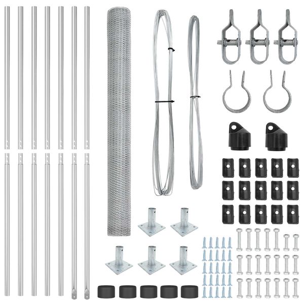 vidaXL Poste de Cerca Prateado 10 x 1,6 m (malha de 13 mm) A&ccedil;o