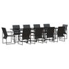 vidaXL Conjunto de Jantar para Jardim 11 pcs Preto A&ccedil;o