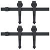 vidaXL Kits de ferragens para porta deslizante 2 pcs 200 cm a&ccedil;o preto