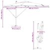 vidaXL Parasol Roma Cinzento-acastanhado 286 x 285 x 265 cm