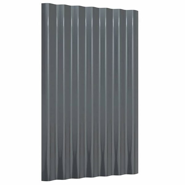 vidaXL Painéis de telhado 12 pcs 60x36cm aço galvanizado antracite