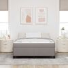 vidaXL Cama Box Cinzento-acastanhado 140 x 200 cm tecido