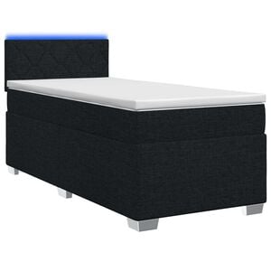 vidaXL Cama Box Spring com Colch&atilde;o e LED Preto 80 x 200 cm Tecido