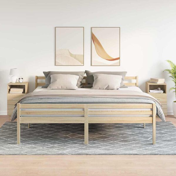 vidaXL Mesas de cabeceira 2pcs c/2gavetas 36x36x68 cm carvalho sonoma