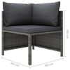 vidaXL 5 pcs conjunto lounge de jardim c/ almofadões vime PE cinzento