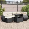 vidaXL 7 pcs conjunto de sof&aacute;s p/ jardim c/ almofad&otilde;es vime PE preto