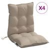 vidaXL Almofad&otilde;es cadeira encosto baixo 4 pcs oxford cinza-acastanhado
