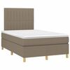 vidaXL Cama boxspring c/ colch&atilde;o 120x190cm tecido castanho-acinzentado
