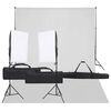 vidaXL Kit de est&uacute;dio fotogr&aacute;fico com conjunto de ilumina&ccedil;&atilde;o e fundo