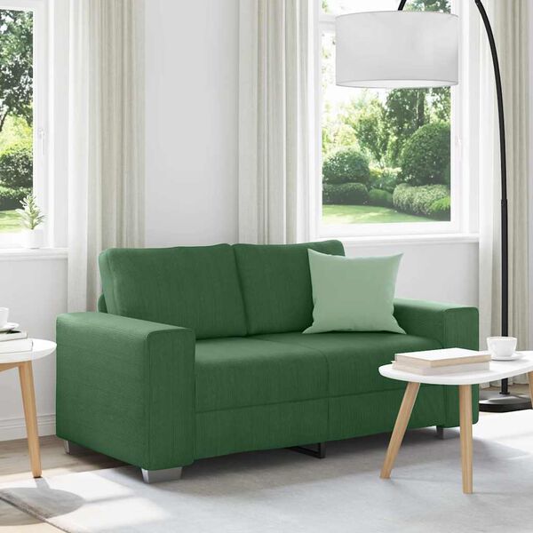 vidaXL Sof&aacute;-luvas 160x77x82 cm tecido corduroy verde escuro