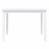 vidaXL Mesa de jantar 114x71x75cm madeira de seringueira maciça branco