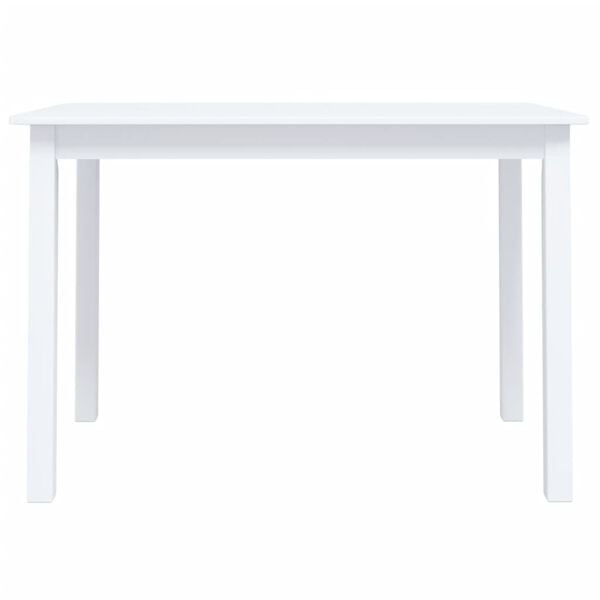 vidaXL Mesa de jantar 114x71x75cm madeira de seringueira maciça branco