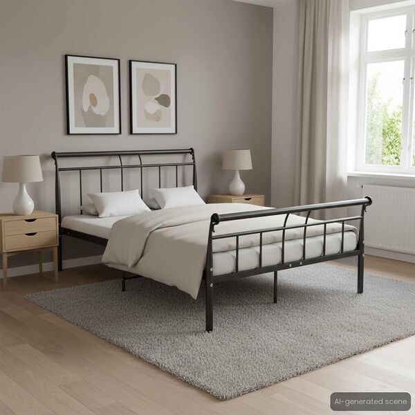 vidaXL Estrutura de cama 120x200 cm metal preto