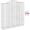 vidaXL Cestos gabi&atilde;o arqueados 20 pcs 200x50x200/220 ferro galvanizado