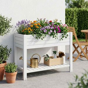 vidaXL Canteiro elevado 110x45x79 cm polipropileno branco