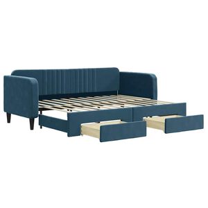 vidaXL Sof&aacute;-cama com gavet&atilde;o e gavetas 80x200 cm veludo azul