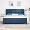 vidaXL Cama Box com colch&atilde;o com cabeceira Azul 200 x 200 cm tecido