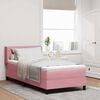 vidaXL Cama Box com colch&atilde;o com cabeceira Rosa 200 x 100 cm Poli&eacute;ster