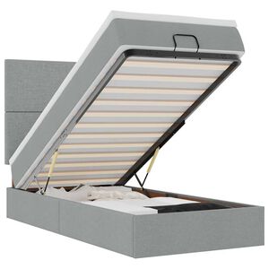 vidaXL Estrutura cama otomana colch&atilde;o 80x200 cm tecido cinzento claro