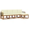 vidaXL Conjunto de Sof&aacute;s para Exterior 5 pcs Natural e Creme