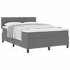 vidaXL Cama Box com cabeceira Cinza Claro e Branco 140 x 190 cm