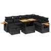 vidaXL 8 pcs conjunto sof&aacute;s de jardim com almofad&otilde;es vime PE preto