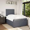 vidaXL Cama boxspring com colch&atilde;o 120x200 cm veludo cinzento-escuro