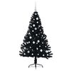 vidaXL &Aacute;rvore de Natal Artificial Pr&eacute;-iluminada Preto 150 cm PVC
