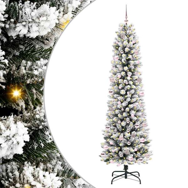 vidaXL &Aacute;rvore de Natal Artificial Branco 240 cm PVC, Metal e Pl&aacute;stico