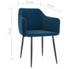 vidaXL Cadeiras de jantar 2 pcs veludo azul
