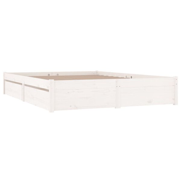 vidaXL Estrutura de cama c/ gavetas 120x190cm pequena casal branco