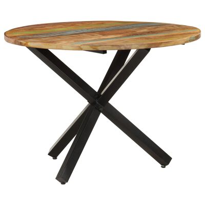 vidaXL Mesa de jantar redonda 100x100x75 cm madeira recuperada maciça