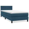 vidaXL Cama box spring c/ colch&atilde;o e LED 80x220 cm veludo azul-escuro
