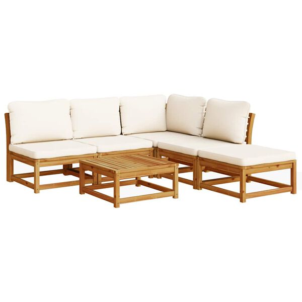 vidaXL 6 pcs conjunto lounge jardim c/almofad&otilde;es madeira maci&ccedil;a ac&aacute;cia