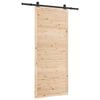 vidaXL Porta Deslizante Natural 80 x 208 cm Madeira de Pinho Maci&ccedil;a