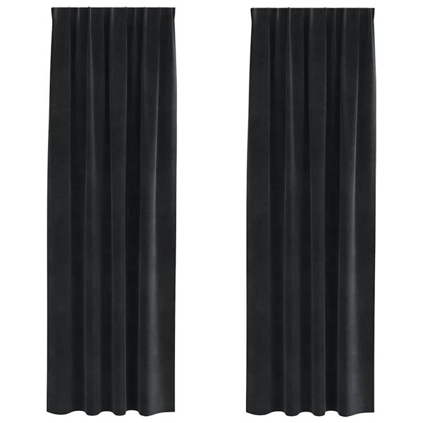 vidaXL Cortinas opacas 2 pcs Preto 140 x 245 cm Veludo