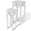 vidaXL Conjunto mesas de encastrar com gaveta 2 pcs branco