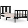 vidaXL Estrutura de cama pequena solteiro 75x190 cm pinho maciço preto