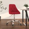 vidaXL Cadeira de jantar girat&oacute;ria tecido vermelho-tinto