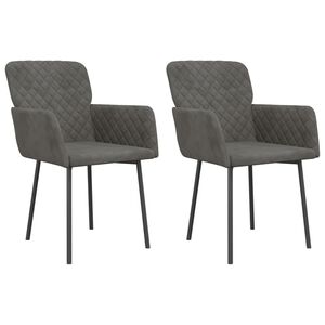 vidaXL Cadeiras de jantar 2 pcs veludo cinzento-escuro