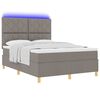 vidaXL Cama Box Spring LED Cinzento-acastanhado 160 x 200 cm tecido