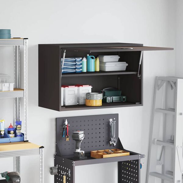 vidaXL Arm&aacute;rio de parede para garage Preto 80 x 40 x 53 cm